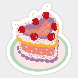 Sagittarius Baby Heart Cake Design Sticker